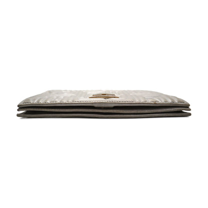 Fendi Logo Embossed Metallic Nappa Wallet On Chain