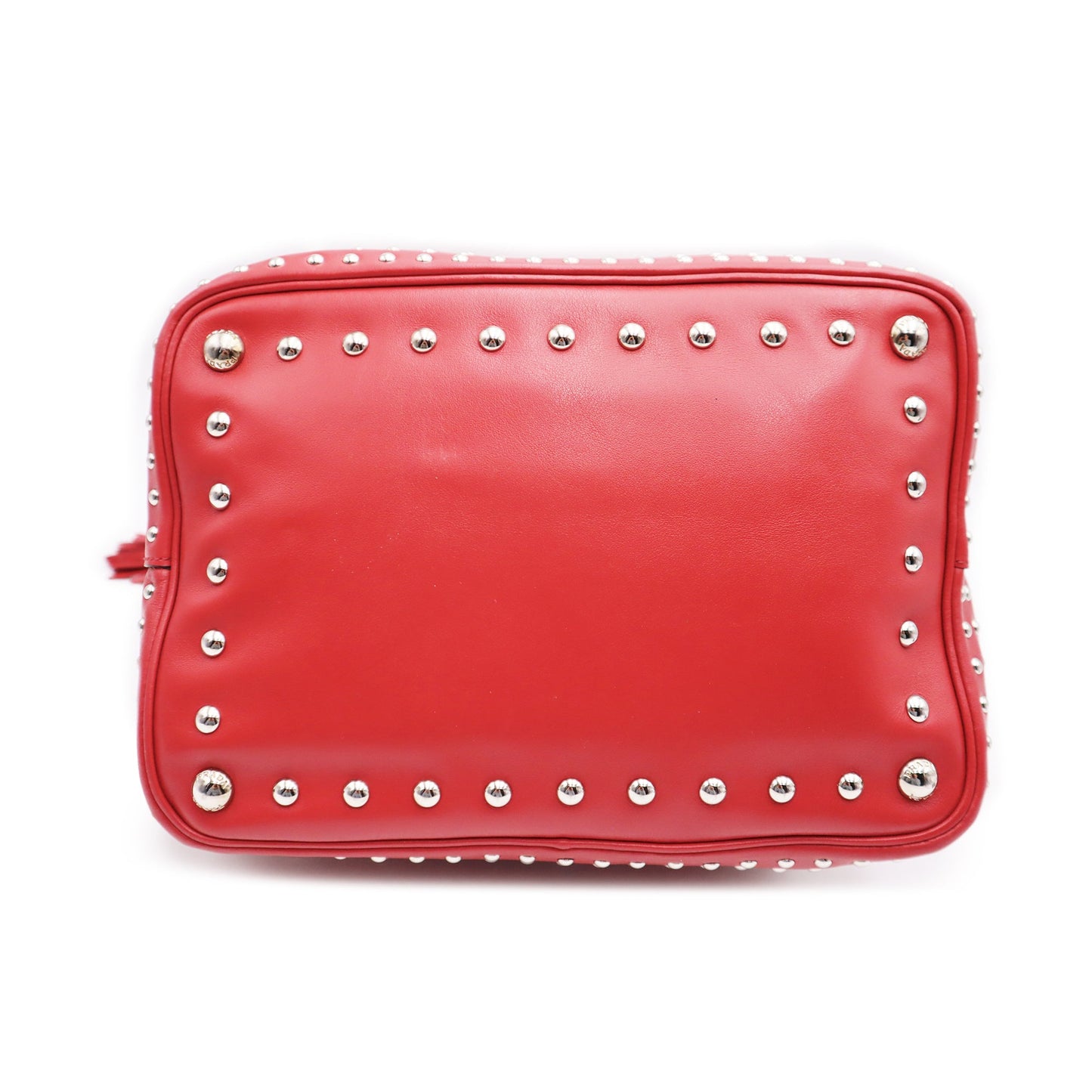 Prada Soft Calf Studded Bucket Shoulder Bag