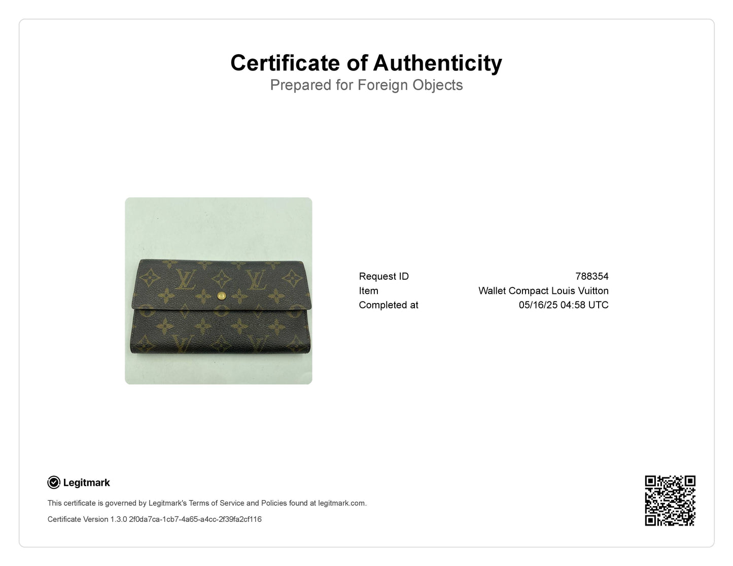 Louis Vuitton Monogram Canvas Sarah Wallet TH0919